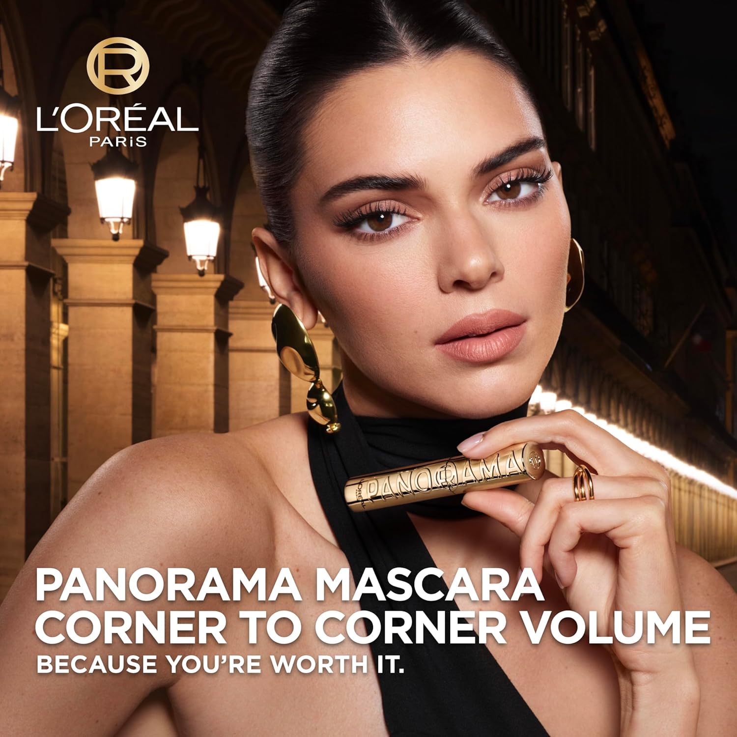 L\\\'Oreal Paris Voluminous Panorama Mascara, Volumizing and Lengthening Mascara, Washable Longwear and Smudge Resistant Make Up, Blackest Black, 0.33 Fl Oz