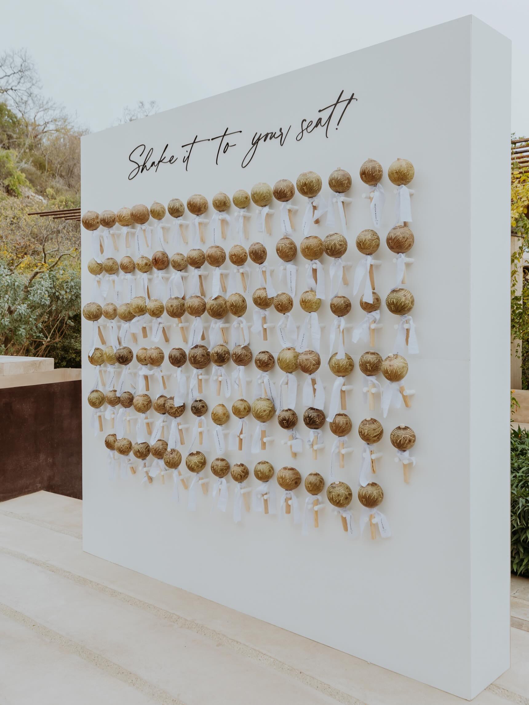 Wedding Idea: A “Shake It to Your Seat” Seating Chart ✨

Turn your seating chart into an experience your guests will never forget. Instead of traditional escort cards, guests find their name attached to a decorative maraca and give it a shake as they head to their table. Not only does it create a stunning visual display, but it also doubles as a fun reception favor and interactive element.

Why couples love it:
• Creates an unforgettable first impression
• Encourages guest interaction from the moment they arrive
• Doubles as a personalized keepsake and favor
• Perfect for destination weddings, beach celebrations, and Cabo weddings
• Adds energy to your grand entrance and reception festivities

A seating chart should do more than direct guests—it should become part of the celebration. 🎉🤍

#WeddingInspiration #WeddingIdeas #LuxuryWedding #DestinationWedding

Photo by: @danielaortizphoto
